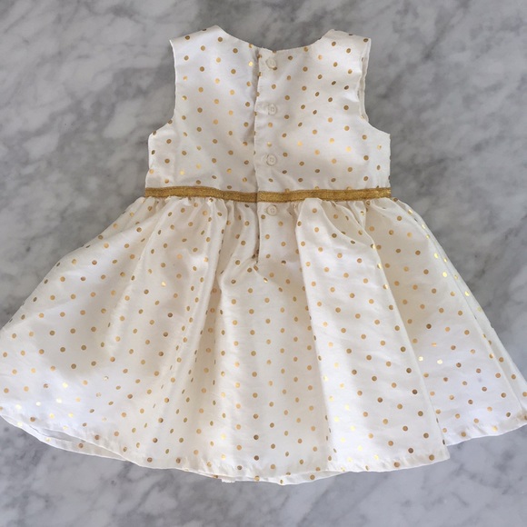 Carters baby girl cream and gold dress 6 months - Picture 2 of 4